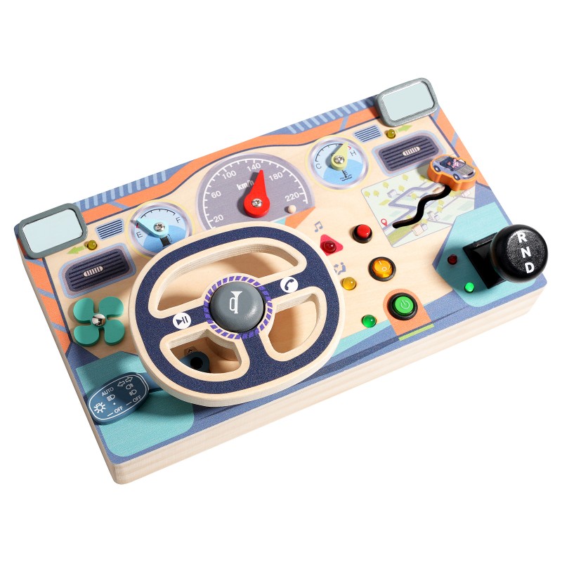 Steering Wheel Busy Board Factory - Wood Material Pretend Play