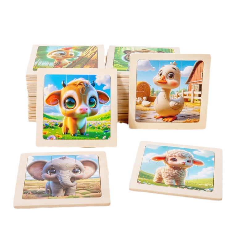 Wooden Puzzle Supplier - 6-Piece Animal Dinosaur Theme Toy