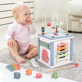 Treasure Box Supplier - Round Bead Wooden Shape Sorter Cube