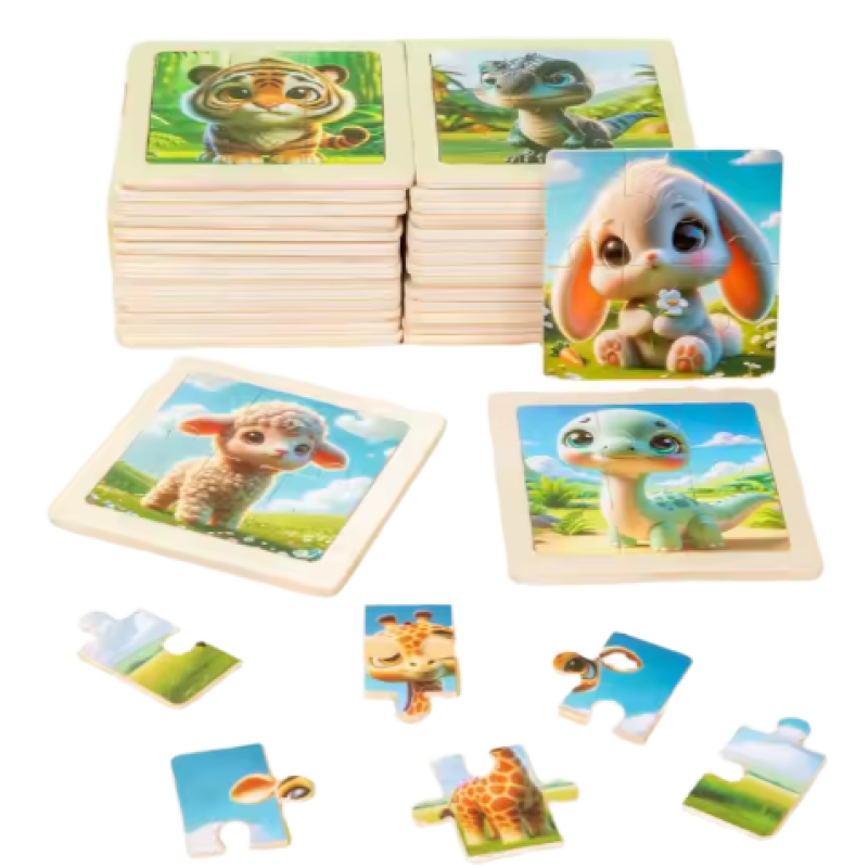 Wooden Puzzle Supplier - 6-Piece Animal Dinosaur Theme Toy