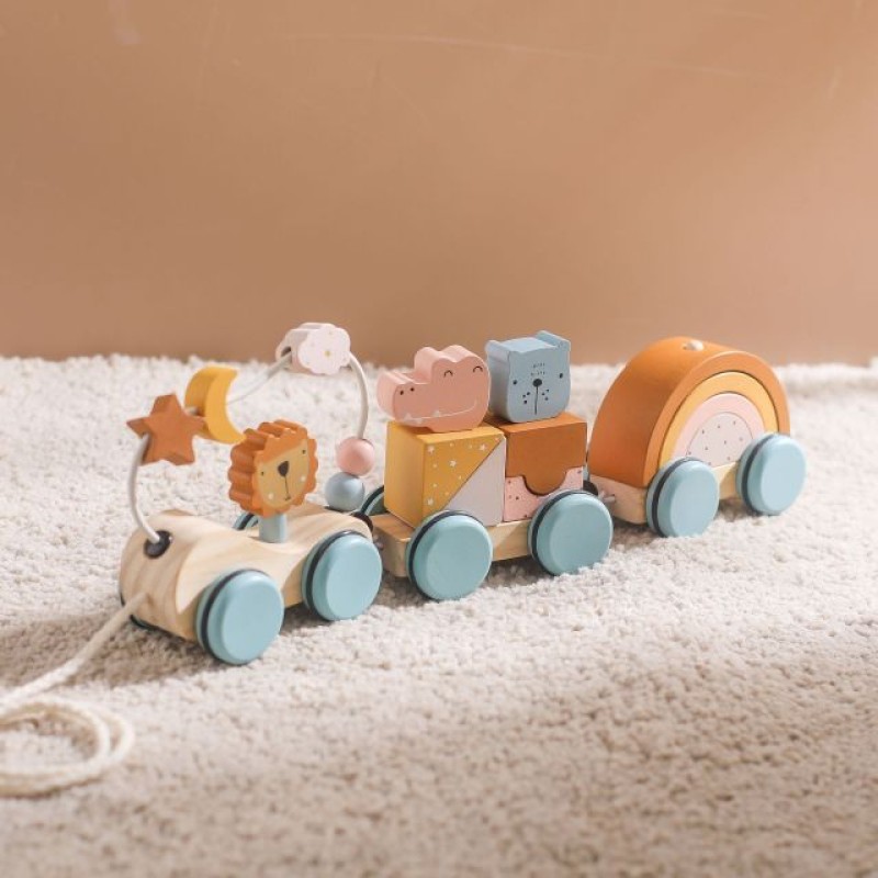 Pull Toy Supplier - Lion Animal Multi-Functional Education Cart