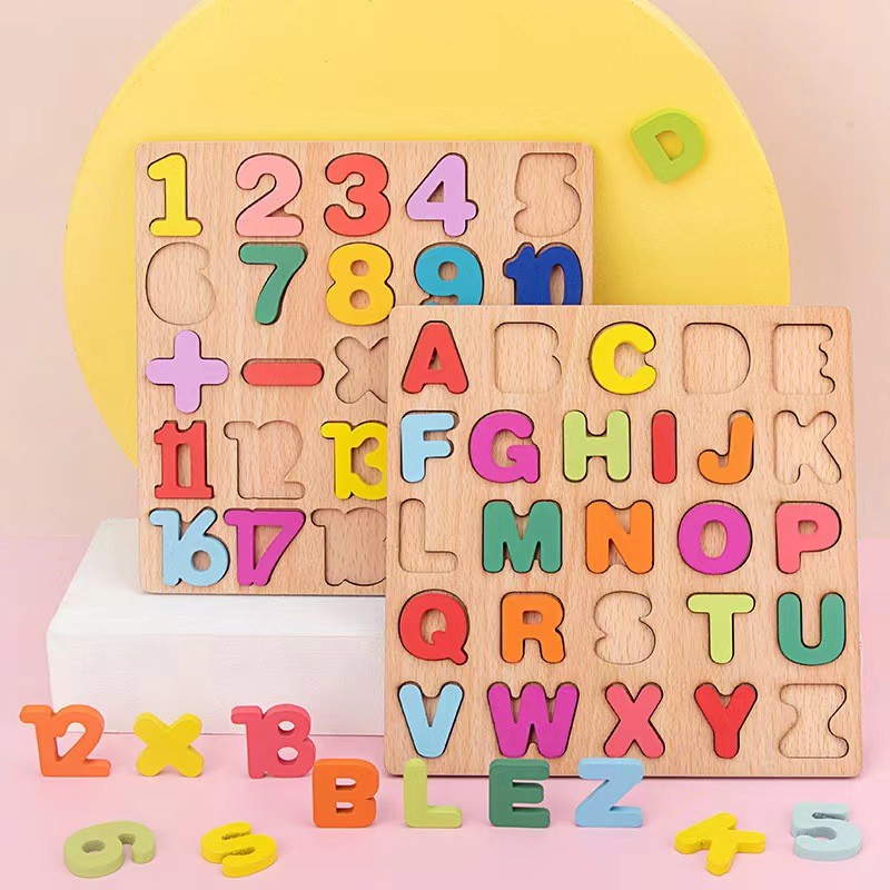 Wooden Puzzle Manufacturer - 3D Letters Numbers Cognitive Board