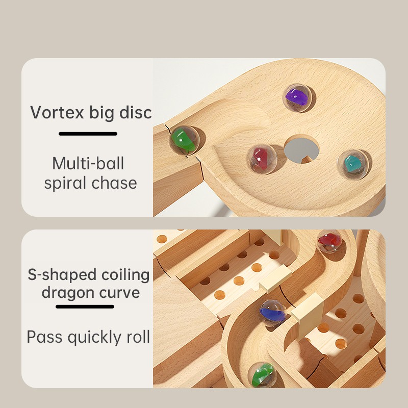 Train Toy Factory - Wooden Track Set DIY Railway Game