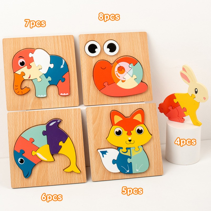 Wooden Puzzle Manufacturer - 3D Animal Geometry Educational Toy