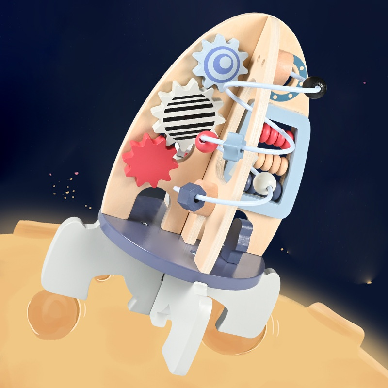 Wooden Rocket Factory - Multi-Functional Beads Intelligence Development