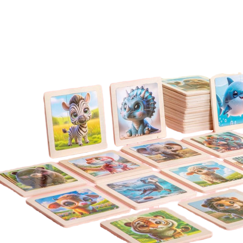 Wooden Puzzle Supplier - 6-Piece Animal Dinosaur Theme Toy