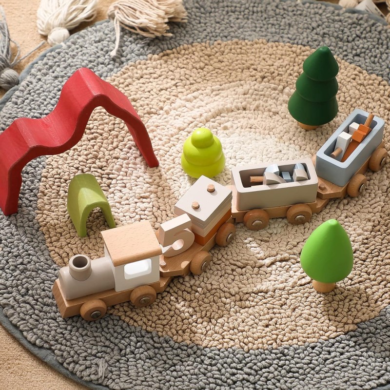 Wooden Train Set Factory - Personalized Numbers Blocks Train Toy