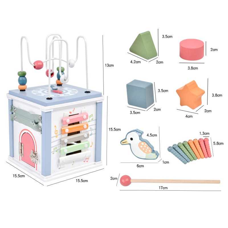 Treasure Box Supplier - Round Bead Wooden Shape Sorter Cube