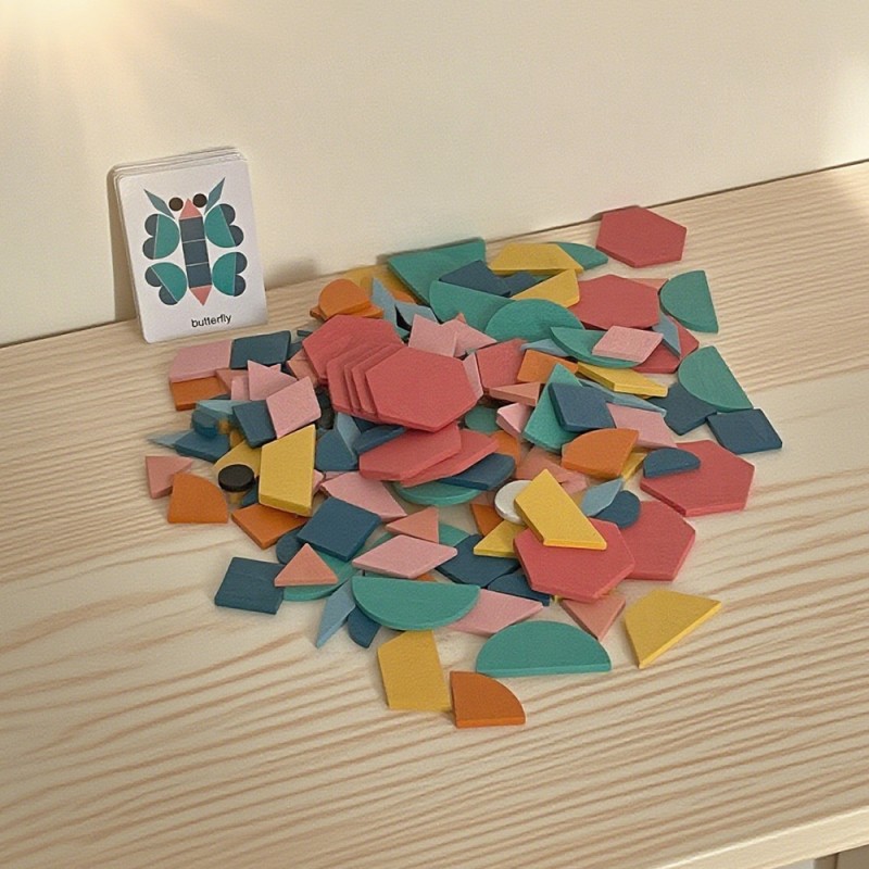 Wooden Tangram Supplier - Colorful Square Teaching Aids Learn