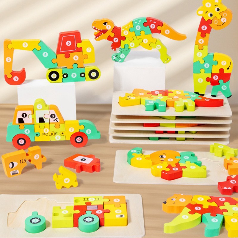 3D Puzzle Factory - Funny Wooden Montessori Educational Jigsaw