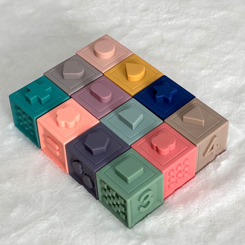 Baby Blocks Factory - 40pcs Silicone Soft Stacking Bath Toys