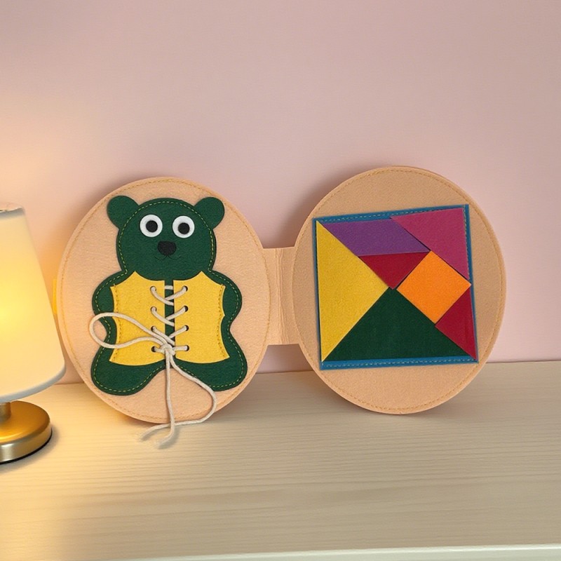 Felt Book Factory - Dinosaur Shaped Busy Bag Educational Toy