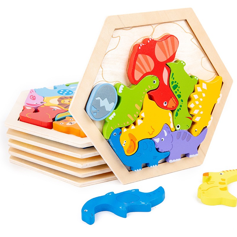 Wood Puzzle Supplier - Irregular Hexagonal Tangram 3D Puzzle