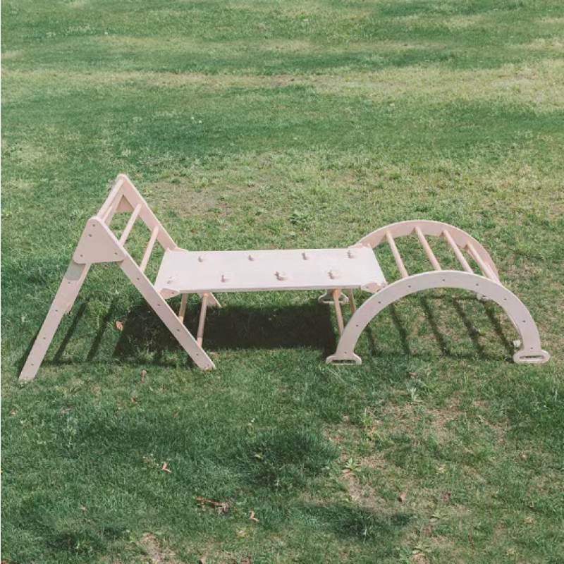Climbing Frame Factory - 3-in-1 Solid Wood Triangular Sensory