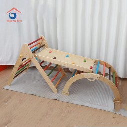 Climbing Frame Factory - 3-in-1 Solid Wood Triangular Sensory