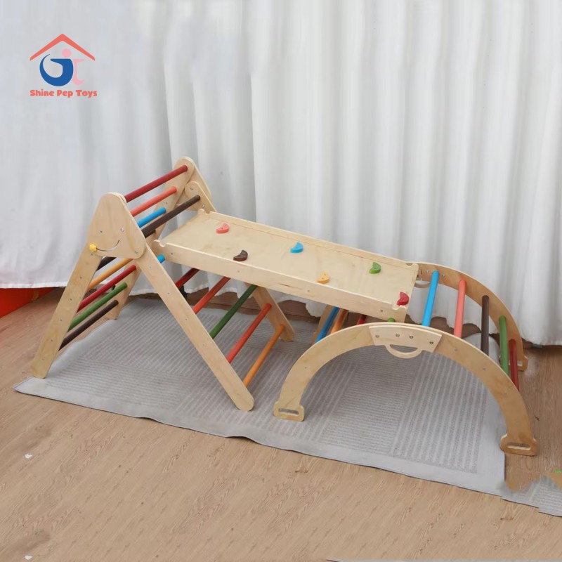 Climbing Frame Factory - 3-in-1 Solid Wood Triangular Sensory