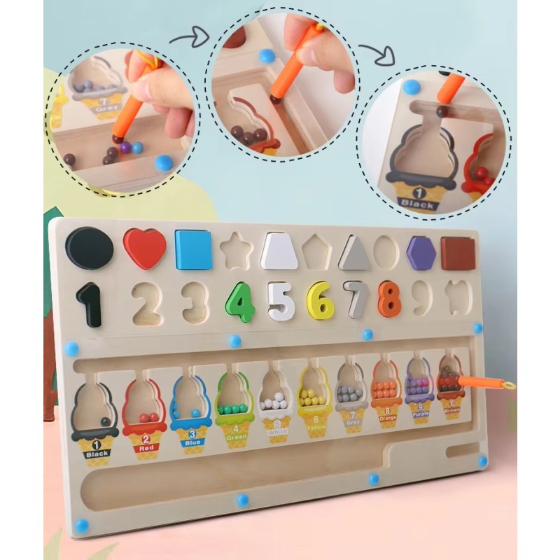 Montessori Toy Manufacturer - Rainbow Blocks Xylophone Bead Maze