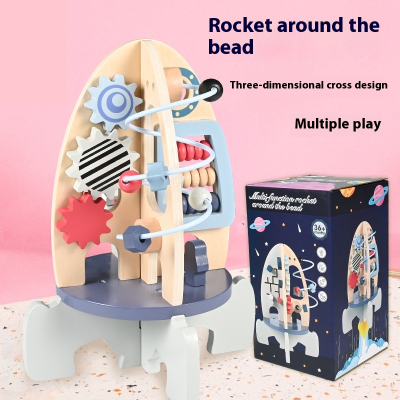 Wooden Rocket Factory - Multi-Functional Beads Intelligence Development