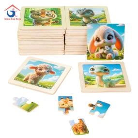 Wooden Puzzle Supplier - 6-Piece Animal Dinosaur Theme Toy