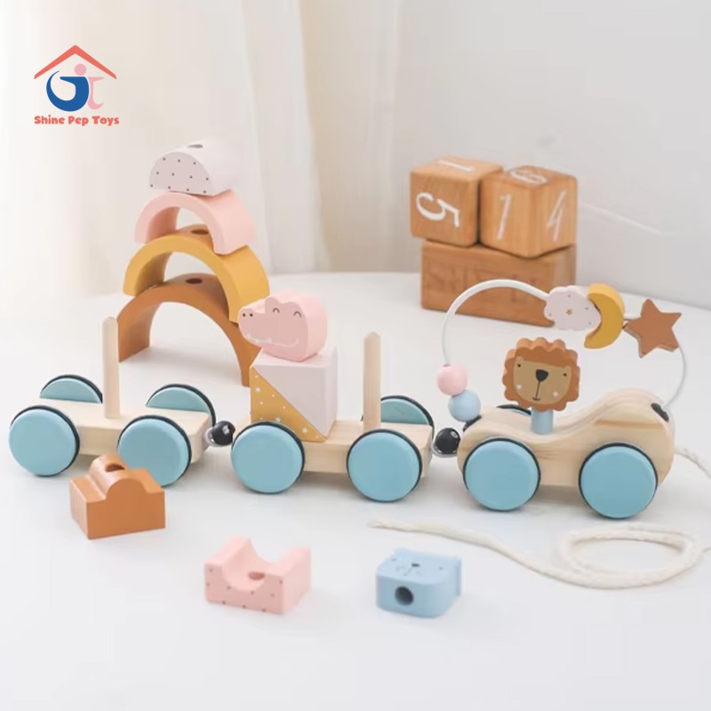 Pull Toy Supplier - Lion Animal Multi-Functional Education Cart