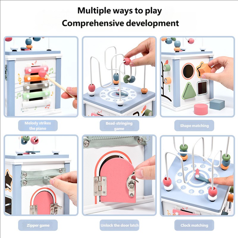 Treasure Box Supplier - Round Bead Wooden Shape Sorter Cube
