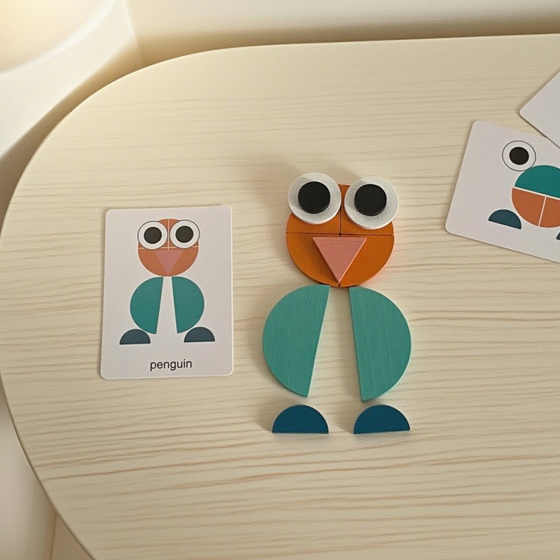 Wooden Tangram Supplier - Colorful Square Teaching Aids Learn