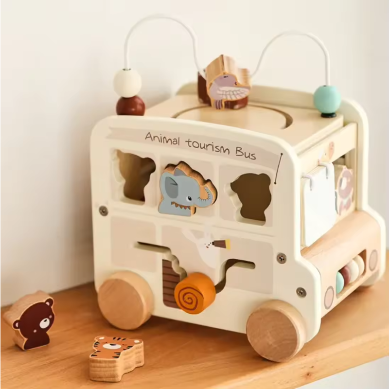 Wooden Toy Car Factory - Six-Sided Five-in-One Educational Car