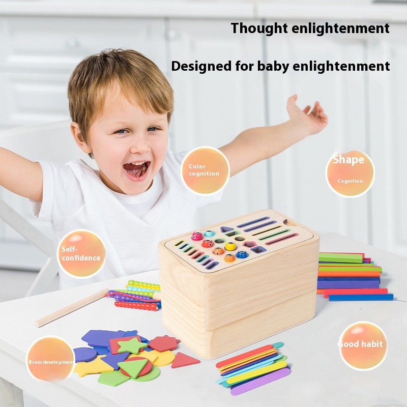 Stacking Toys Supplier - 7-Color Wood People Cups Matching Ball