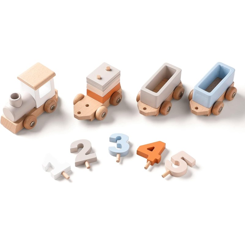 Wooden Train Set Factory - Personalized Numbers Blocks Train Toy