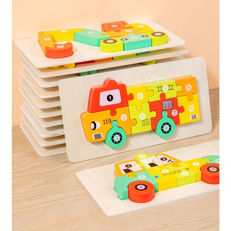 3D Puzzle Factory - Funny Wooden Montessori Educational Jigsaw