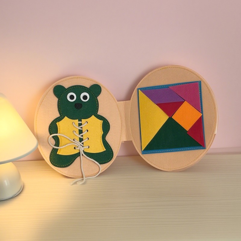 Felt Book Factory - Dinosaur Shaped Busy Bag Educational Toy