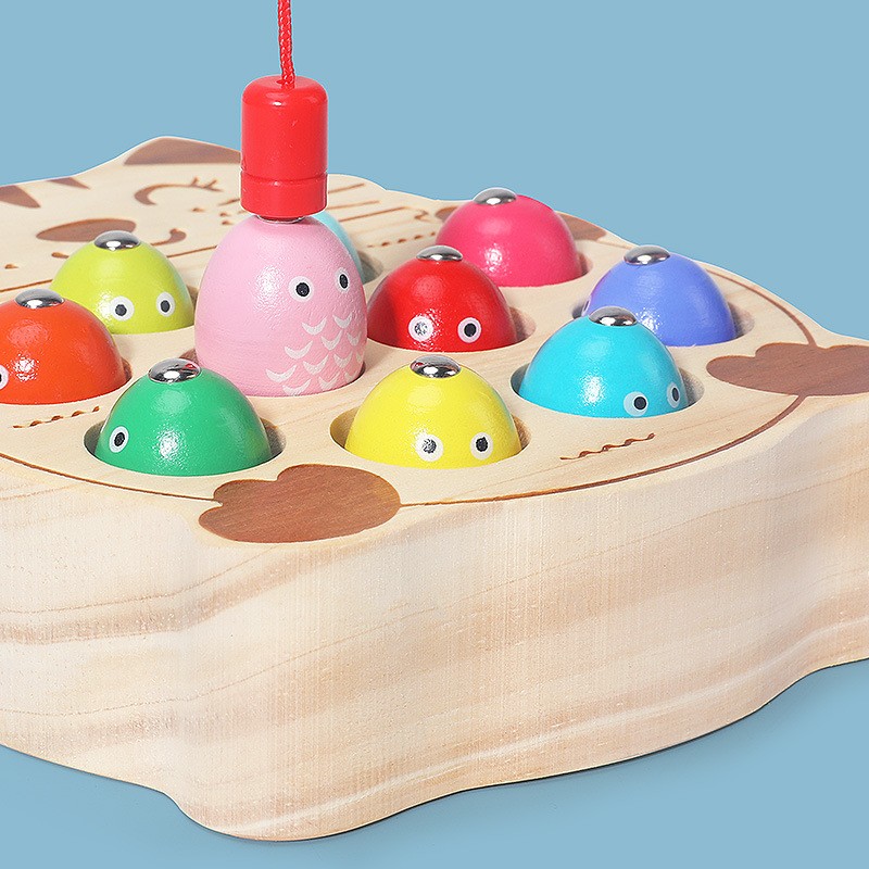 Fishing Game Factory - Wooden Kitten Focus Training Baby Toy