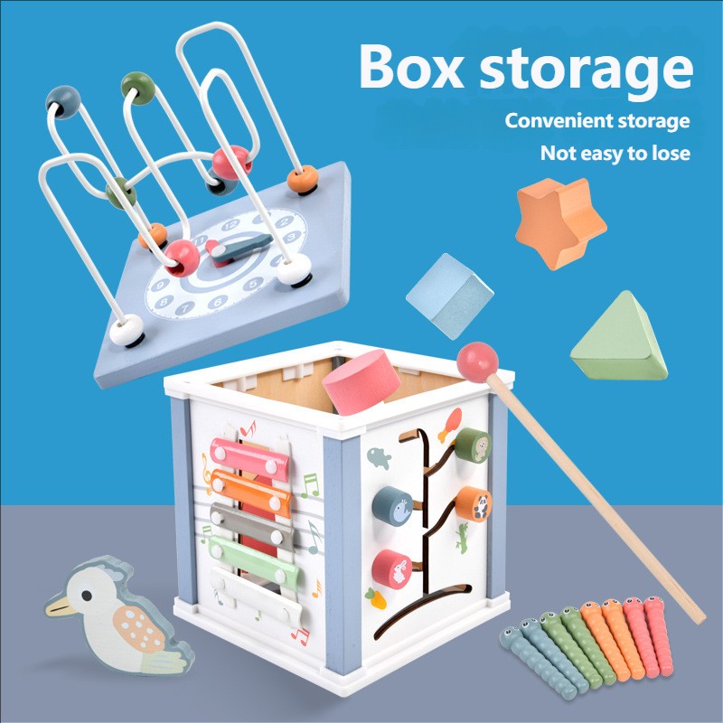 Treasure Box Supplier - Round Bead Wooden Shape Sorter Cube