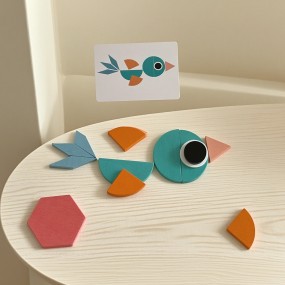 Wooden Tangram Supplier - Colorful Square Teaching Aids Learn