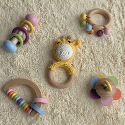 Crochet Bells Manufacturer - Wool Flower Knitted Beads Wooden Ring