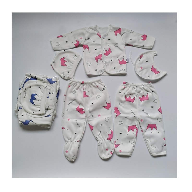 Baby Layette Set Supplier - 5-Piece Cozy Gift Set 0-3 Month Unisex Branded Clothes