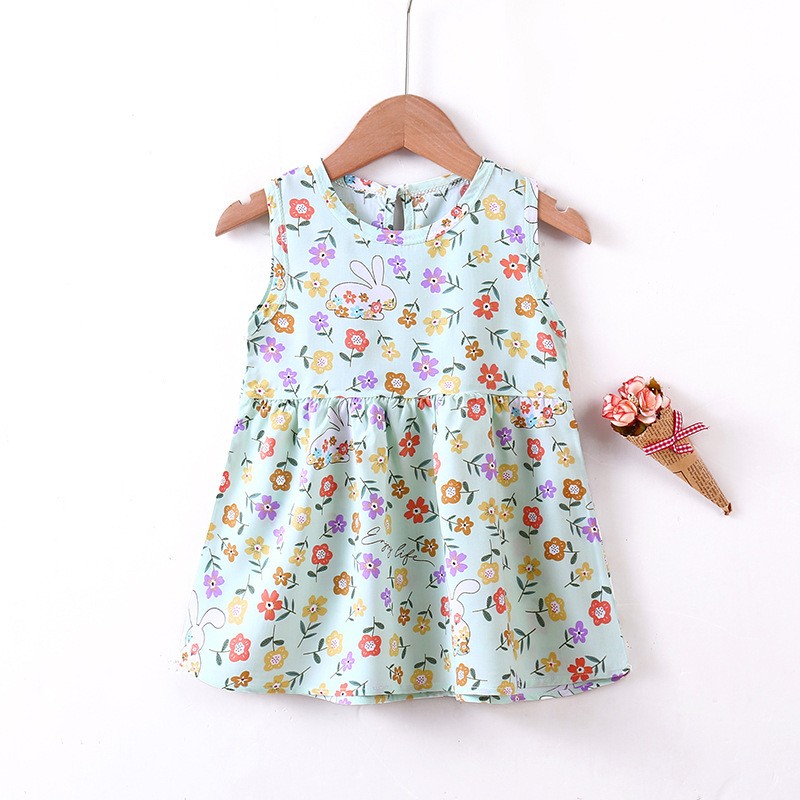 Fashion Frock Manufacturer - 1-7 Years Flower Kids Princess Dresses Sleeveless
