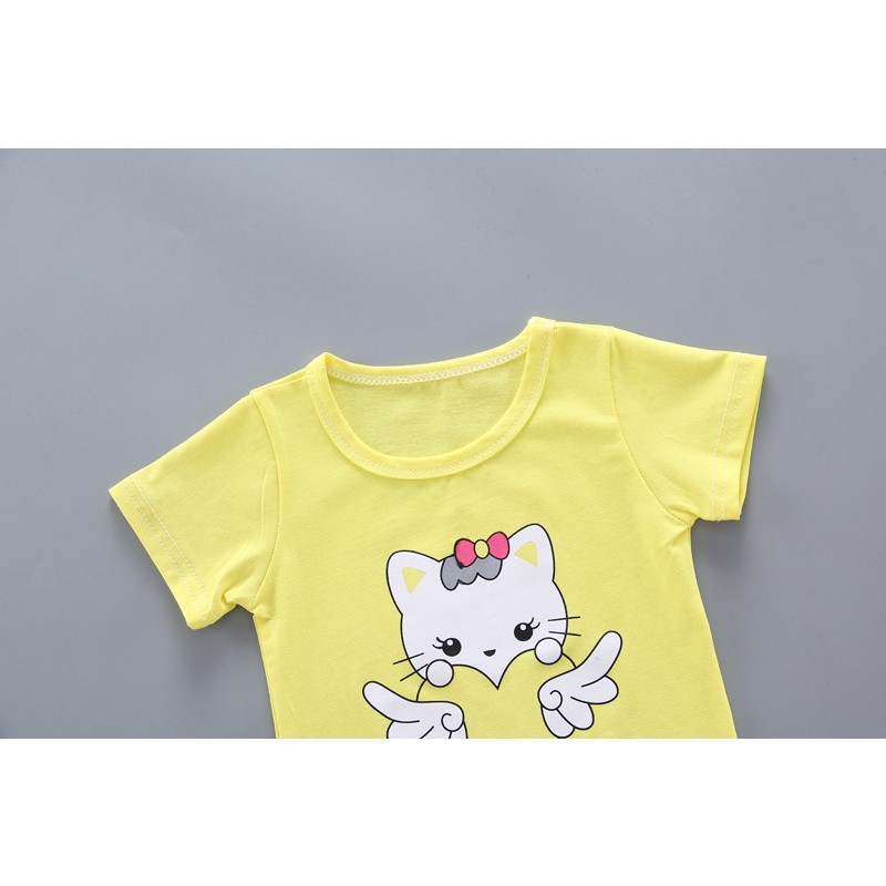 Infant Toddler Set Supplier - 2 Piece T-Shirt Knit Short Set Clothes Baby Girl 2022