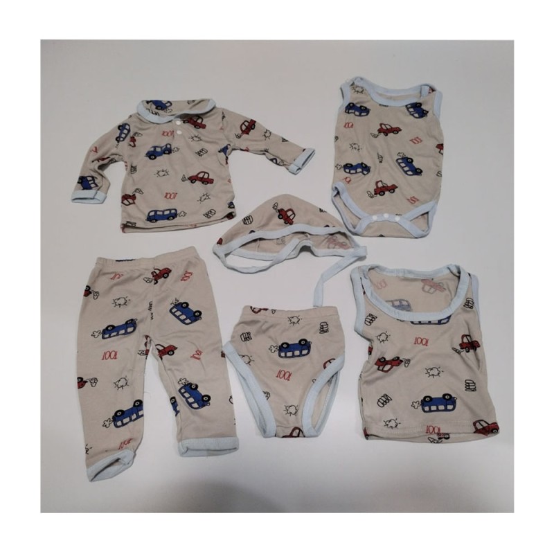 Baby Layette Set Supplier - 6-Piece Newborn Set Viscose Unisex Clothing Stocked Sales