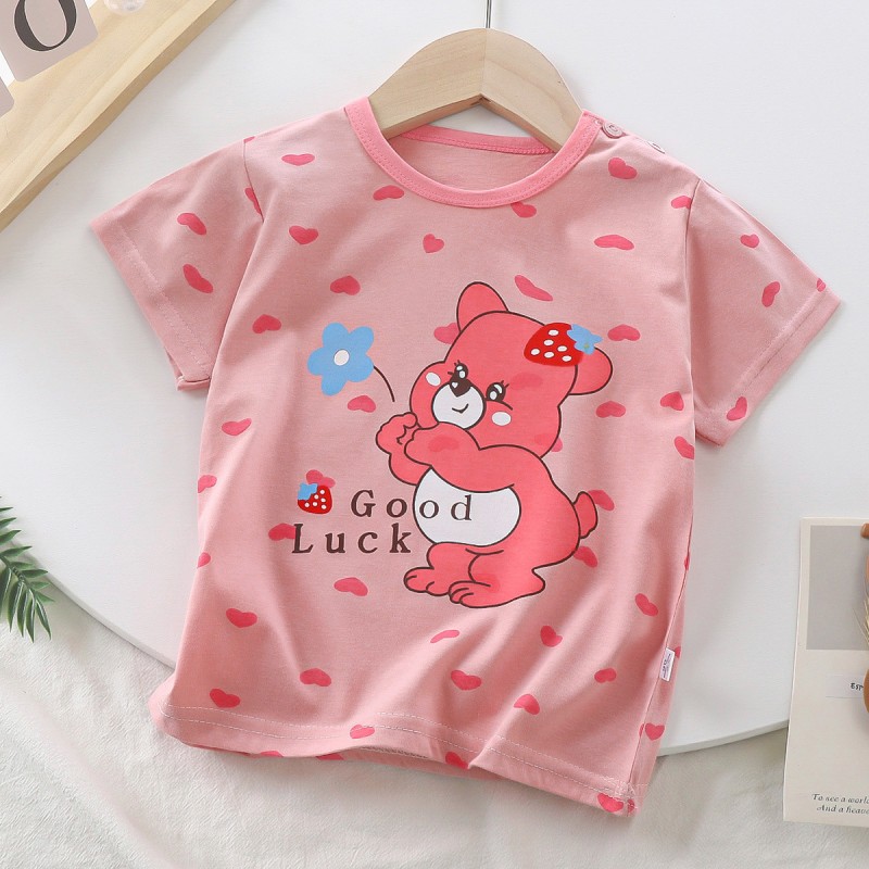 Summer Tops Manufacturer - 6m-6 Years Fashionable Short Sleeve T-Shirt Assorted Colors