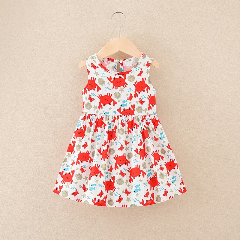 Baby Girls Dress Manufacturer - Simple Joys Sleeveless Cartoon Little Girl Dress