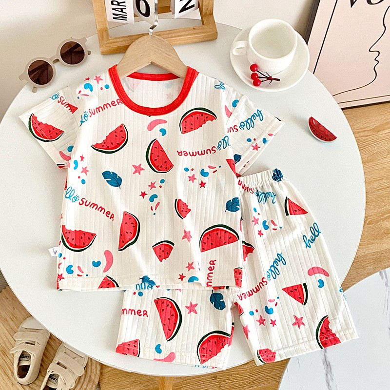 Toddler Clothes Factory - 1-6 Years Summer Cotton Outfits Shirt Short Sets Two Piece