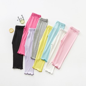 Cotton Knit Pants Manufacturer - Full-Length 2-10 Years Tagless Solid Color Stretchy