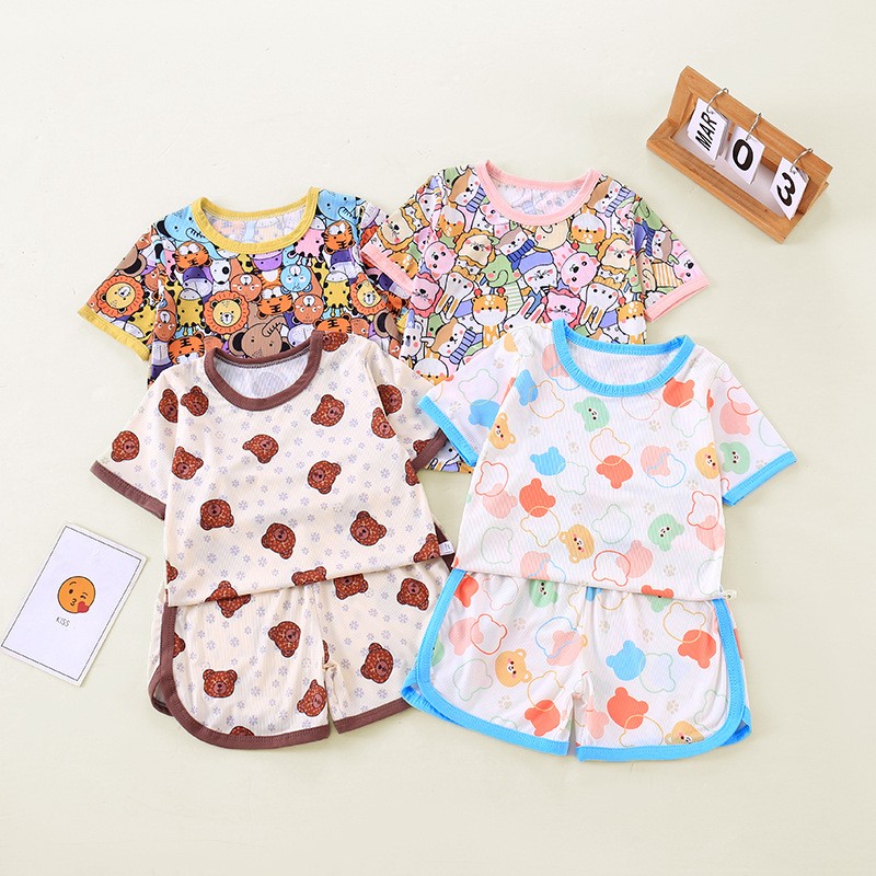 Kids Summer Clothing Supplier - Printed Shirt Shorts Sets Little Boy Clothing Toddler