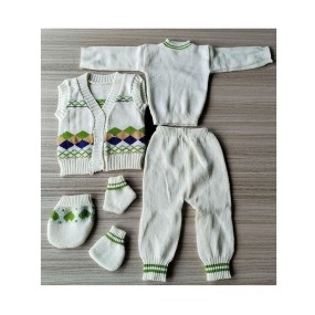 Fashion Baby Sweater Supplier - Wholesale 5 Pieces Crochet Chunky Knit Set