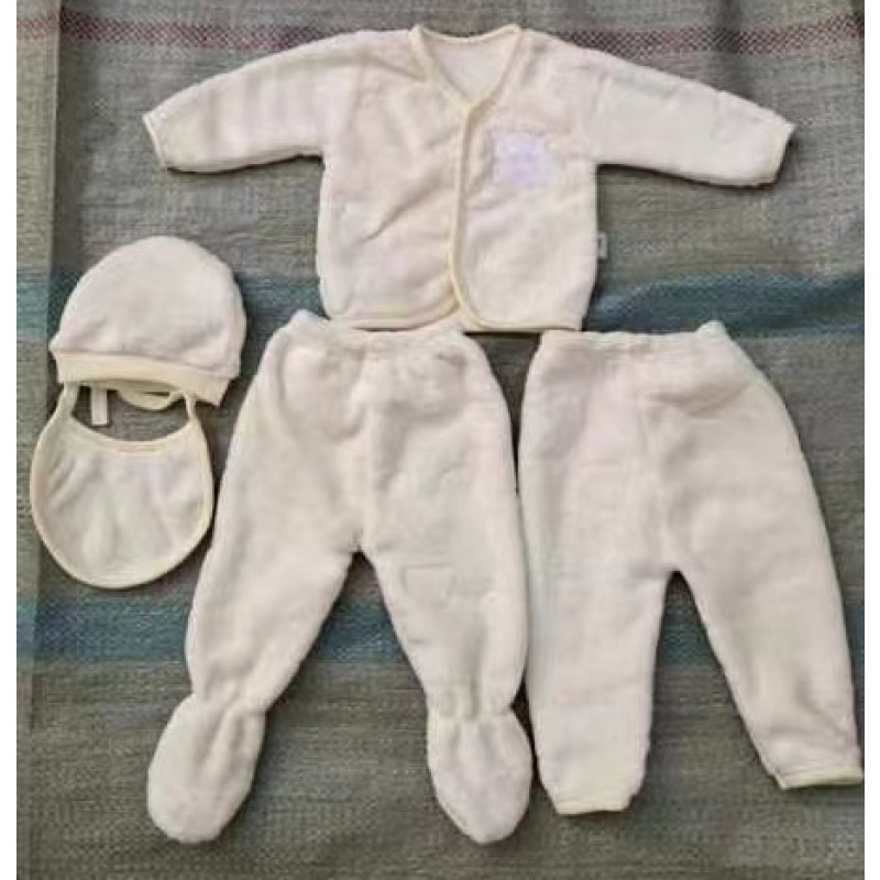 Newborn Clothes Factory - 5PCS 0-6M Flannel Clothes Casual Winter Tops Hat Pants