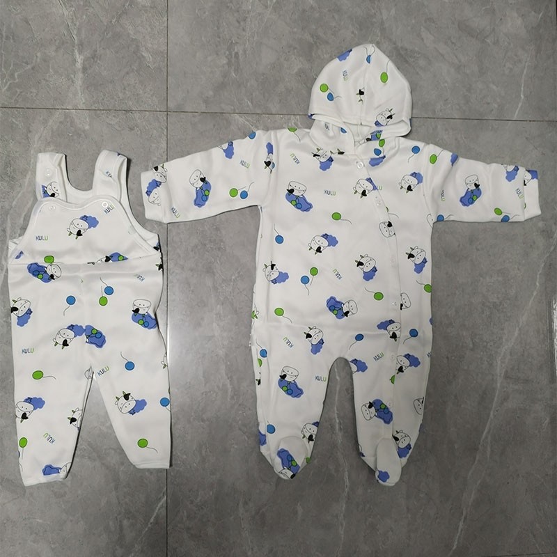 Newborn Winter Wear Supplier - 12 Pcs Cartoon Printing Keep Warm Baby Suit Sets