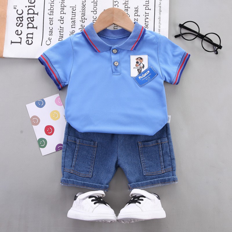 Toddler Boys Clothes Supplier - 1-4T Summer Outfits Short Sleeve T-Shirt and Shorts