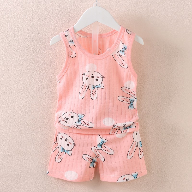 Baby Boys Clothes Supplier - 6M-4 Year Cute Print Tank Top and Shorts 2Pcs Vest Top