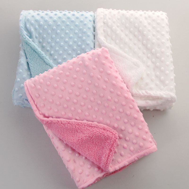 Toddler Baby Blankets Supplier - Soft Plush Minky Dot Blanket for Nursery Stroller